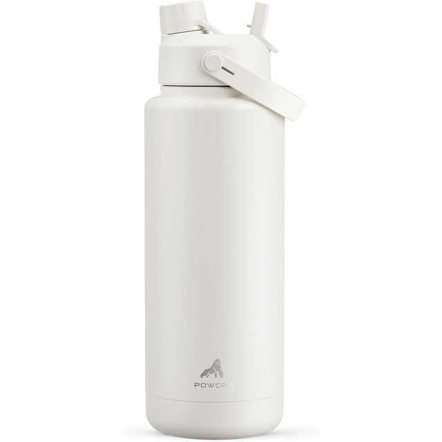 POWCAN 26 oz Insulated Water Bottle with 2-in-1 Straw and Spout Lid, Keep Cold 24H, Leak-Proof, Fits in Car Cup Holder, Stainless Steel Water Bottle for Sports, Travel, and School (Cotton Candy)