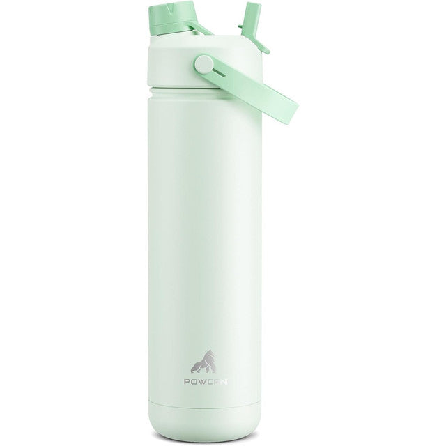 POWCAN 26 oz Insulated Water Bottle with 2-in-1 Straw and Spout Lid, Keep Cold 24H, Leak-Proof, Fits in Car Cup Holder, Stainless Steel Water Bottle for Sports, Travel, and School (Cotton Candy)