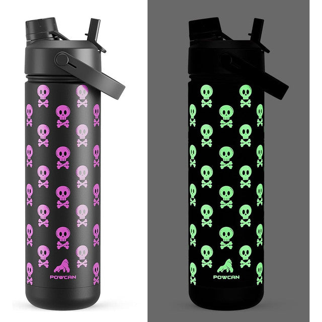 POWCAN 26 oz Insulated Water Bottle with 2-in-1 Straw and Spout Lid, Keep Cold 24H, Leak-Proof, Fits in Car Cup Holder, Stainless Steel Water Bottle for Sports, Travel, and School (Cotton Candy)