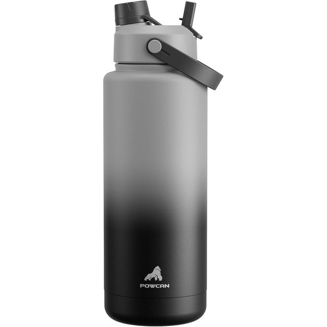 POWCAN 26 oz Insulated Water Bottle with 2-in-1 Straw and Spout Lid, Keep Cold 24H, Leak-Proof, Fits in Car Cup Holder, Stainless Steel Water Bottle for Sports, Travel, and School (Cotton Candy)