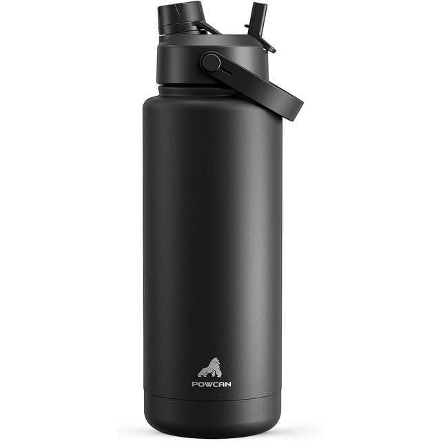 POWCAN 26 oz Insulated Water Bottle with 2-in-1 Straw and Spout Lid, Keep Cold 24H, Leak-Proof, Fits in Car Cup Holder, Stainless Steel Water Bottle for Sports, Travel, and School (Cotton Candy)