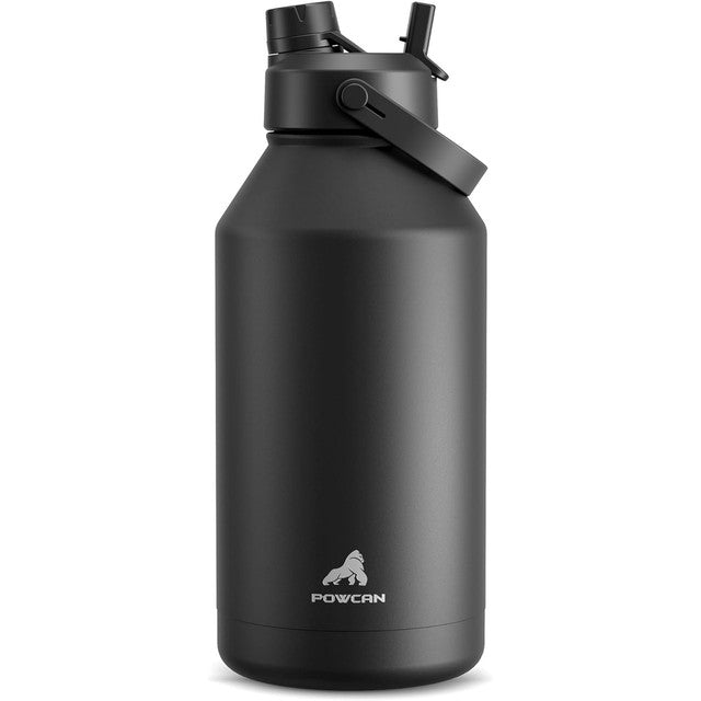 POWCAN 26 oz Insulated Water Bottle with 2-in-1 Straw and Spout Lid, Keep Cold 24H, Leak-Proof, Fits in Car Cup Holder, Stainless Steel Water Bottle for Sports, Travel, and School (Cotton Candy)